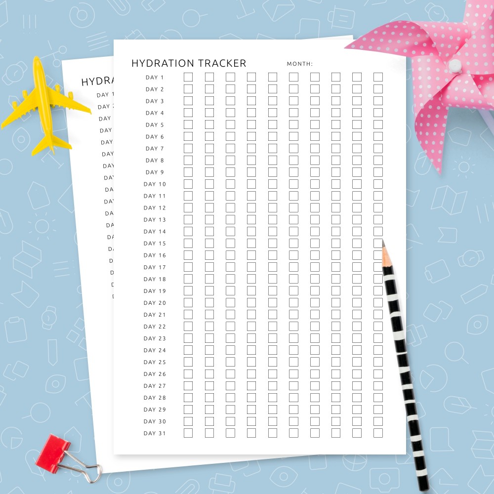 Download Printable Hydration Tracker Template Template