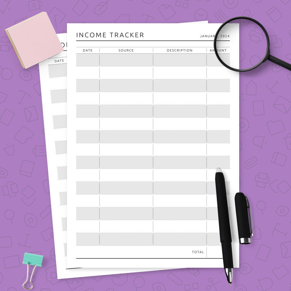 Download Printable Income Tracker Template Template