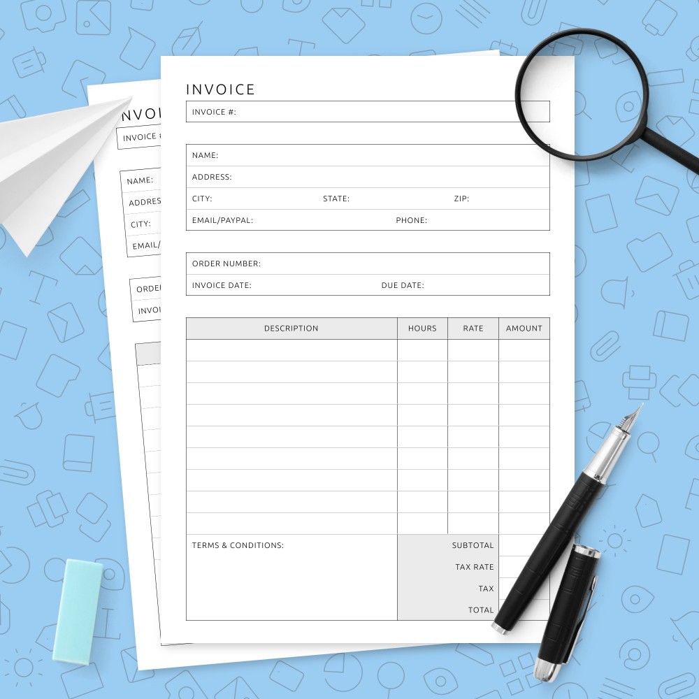 invoice template fillable pdf