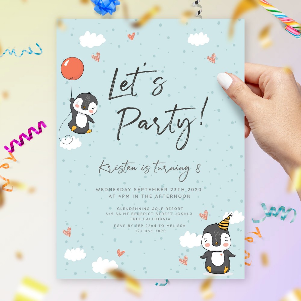 Customize and Download Kids Birthday Invitation - Cute Style