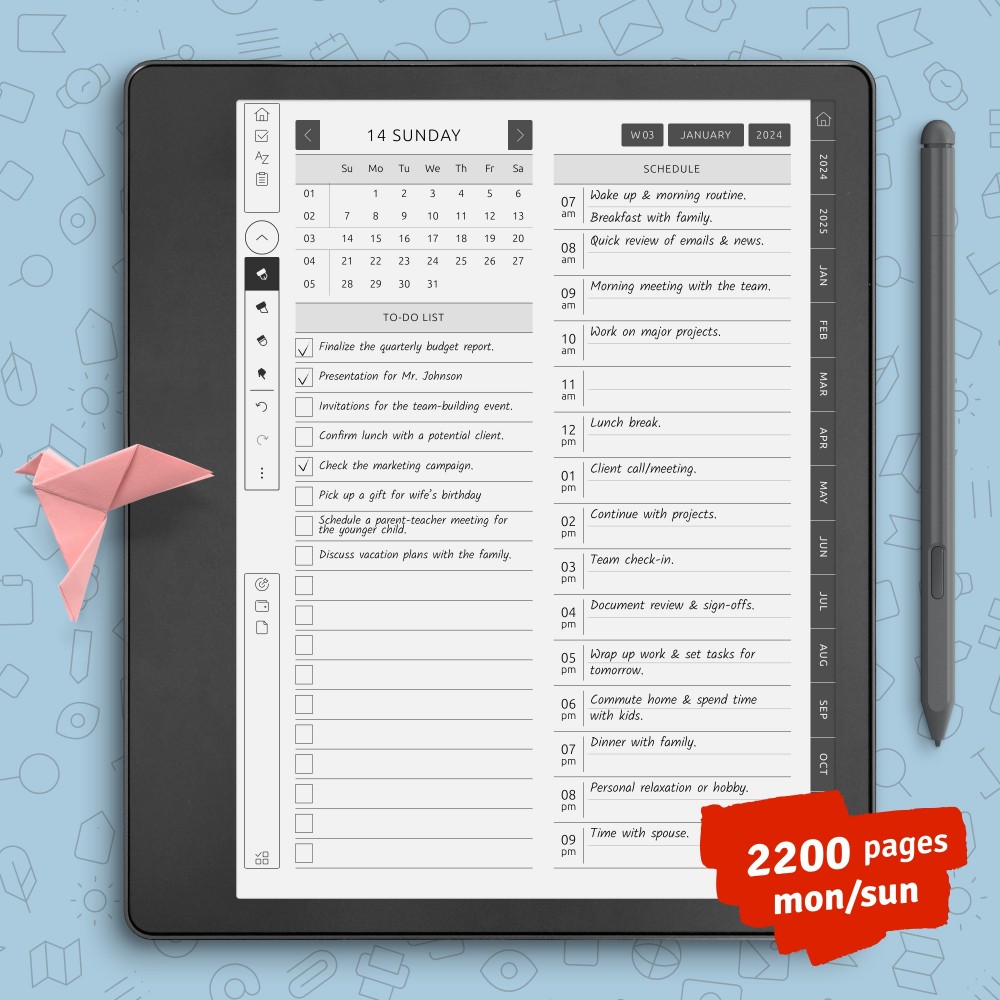 Download Kindle Scribe Business Planner for GoodNotes, Notability