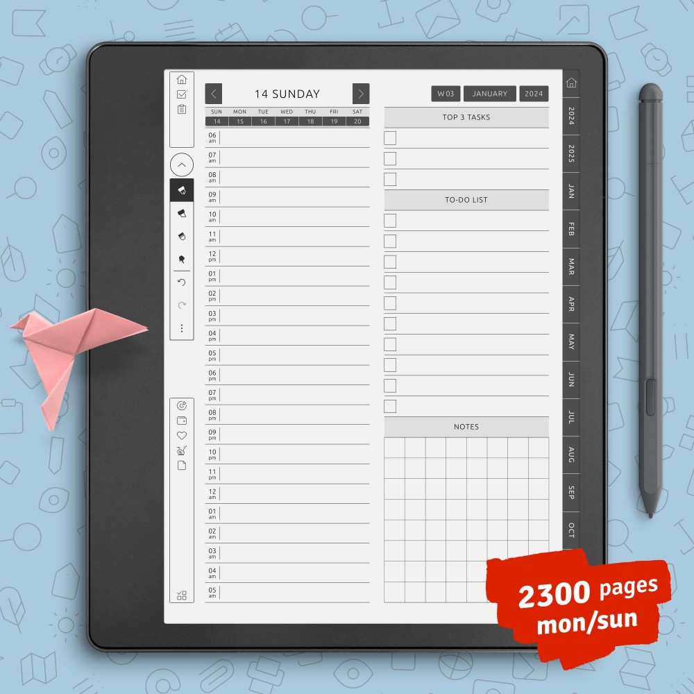 Download Kindle Scribe Daily Planner for GoodNotes, Notability