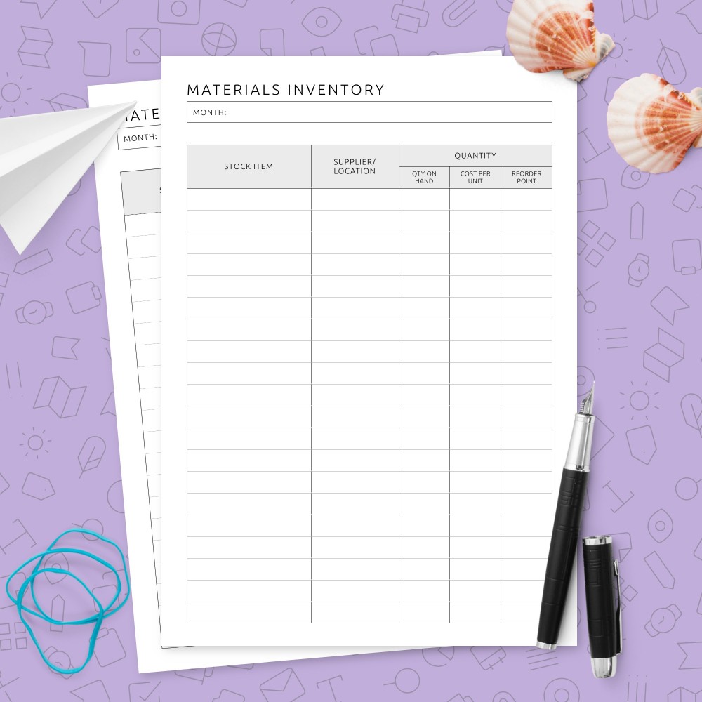 Download Printable Materials Inventory Template Template