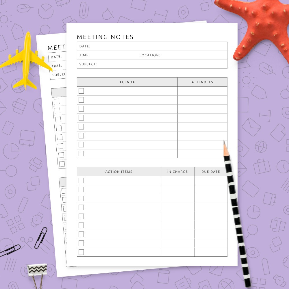 Download Printable Meeting Notes Template Template