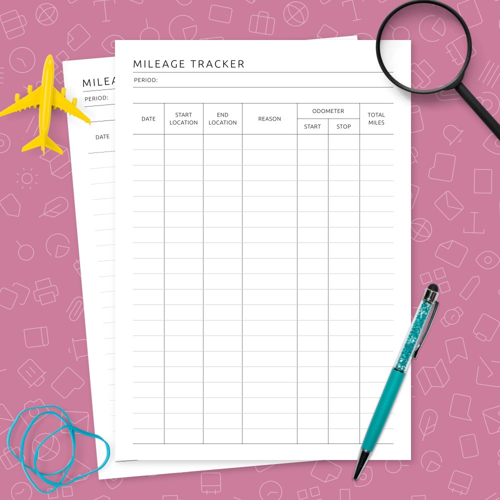 Download Printable Mileage Tracker Template Template