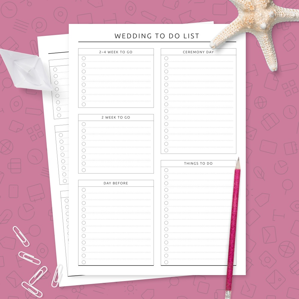 Download Printable Minimalist Wedding To Do List Template Template