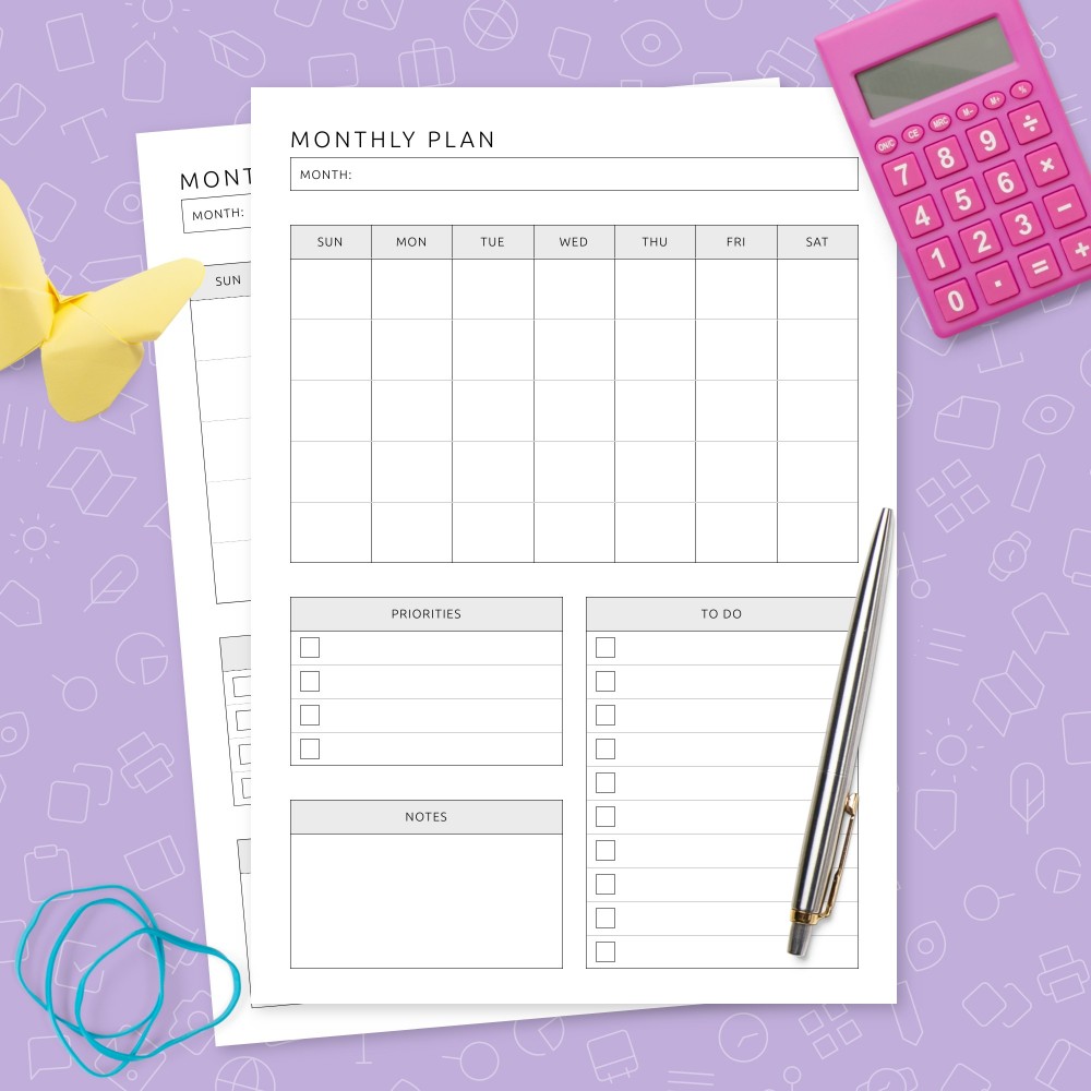 Download Printable Monthly Plan Template Template