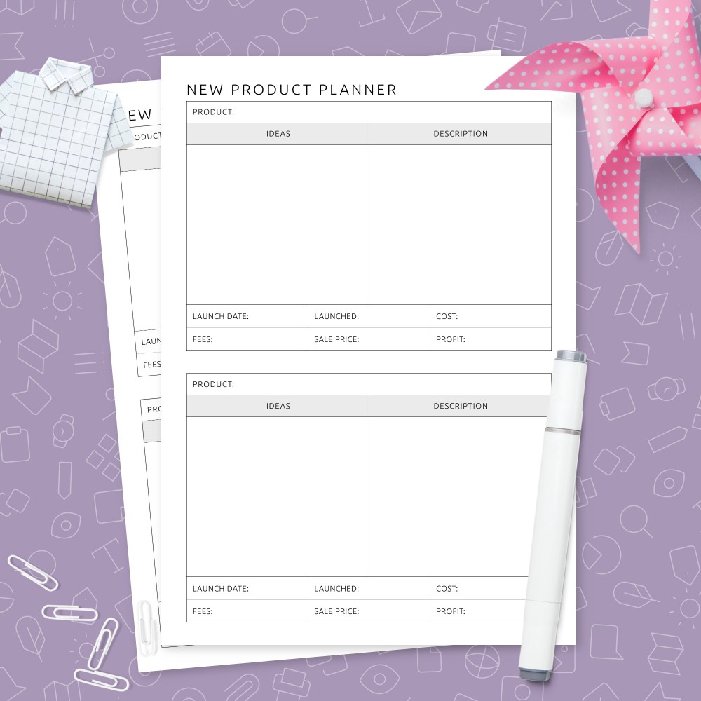 Download Printable New Product Planner Template Template