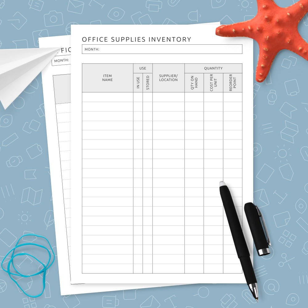Download Printable Office Supplies Inventory Template Template