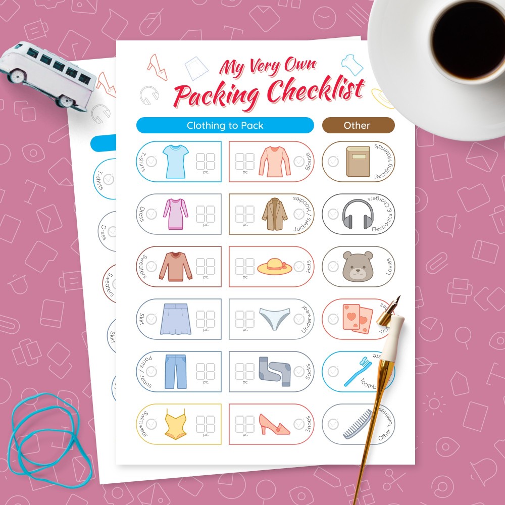 Download Printable Packing Checklist for Girl Template