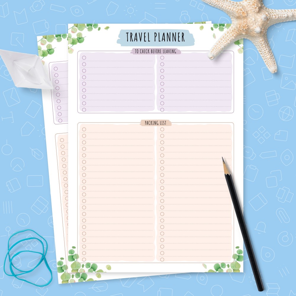 Download Printable Packing List - Floral Style Template