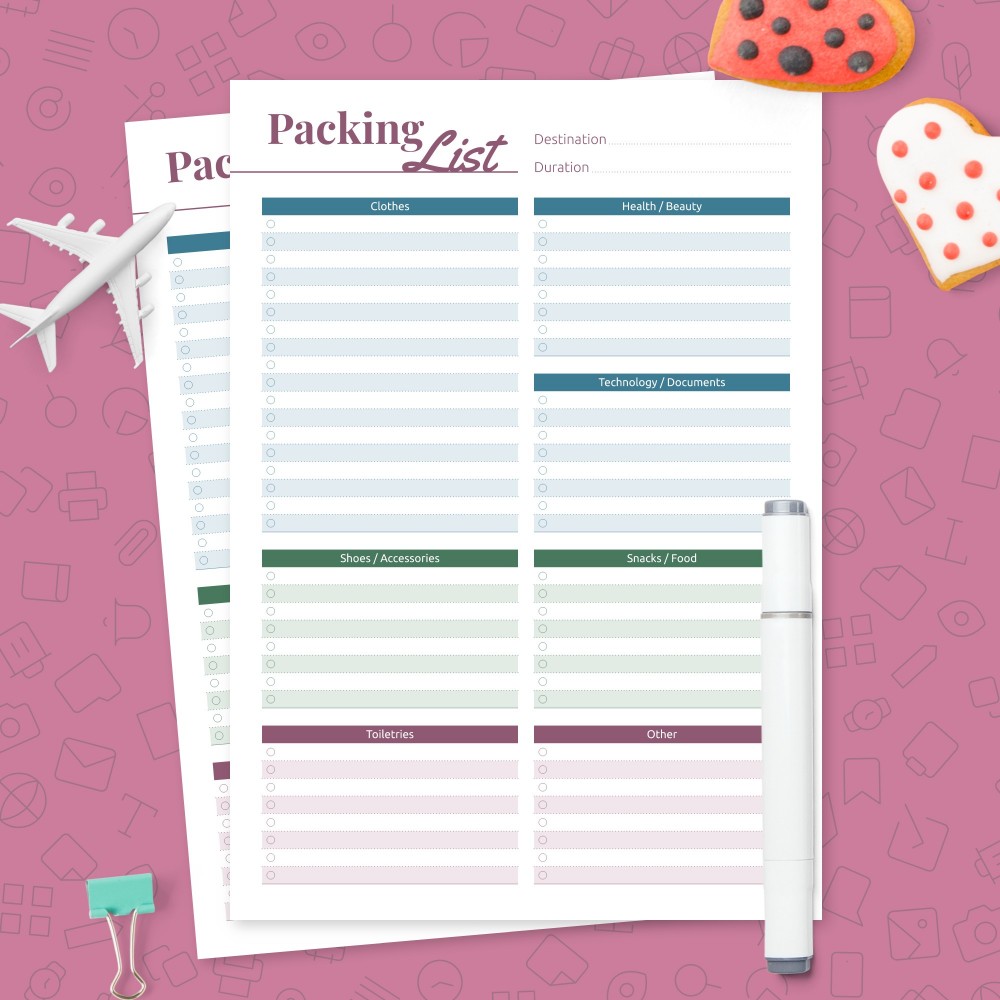 Download Printable Packing List Template