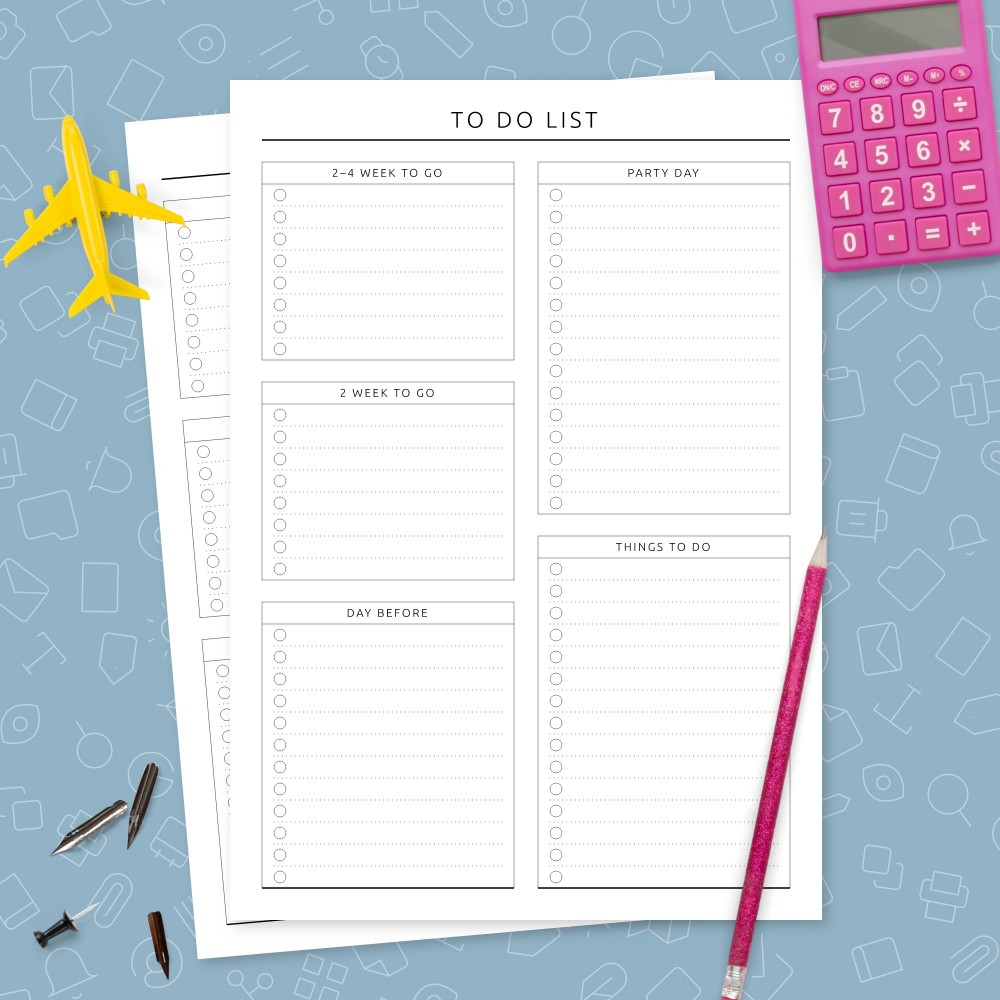Download Printable Party To Do List - Original Style Template