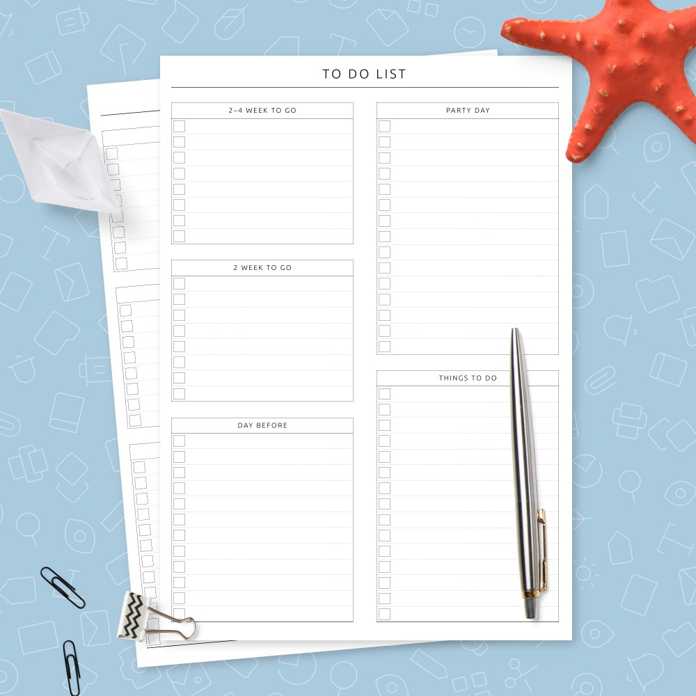 Download Printable Party To Do List - Original Style Template