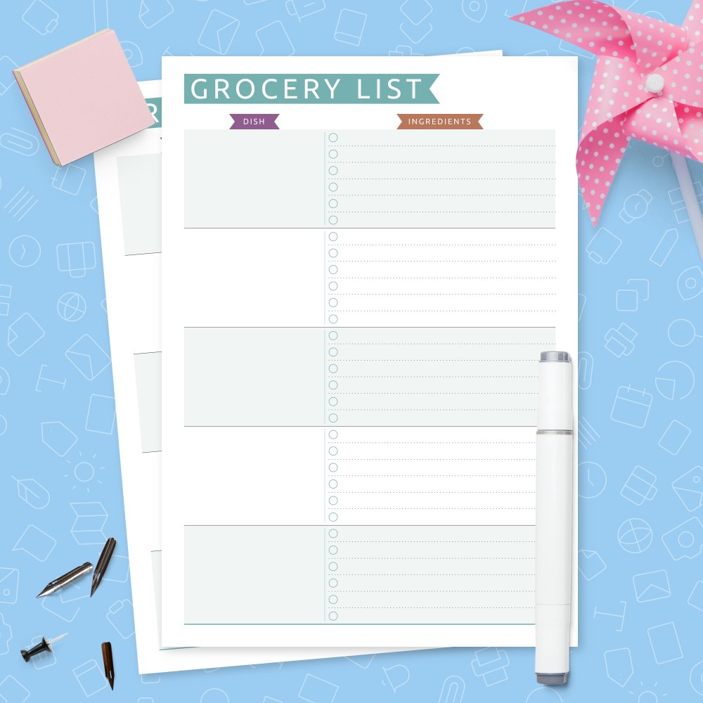 Download Printable Party Grocery List - Casual Style Template