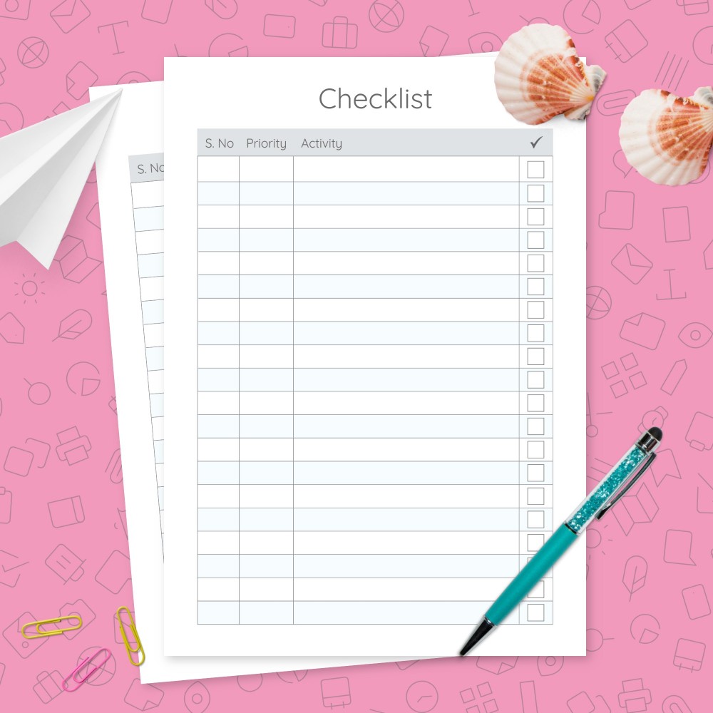 Download Printable Priority Checklist Template Template