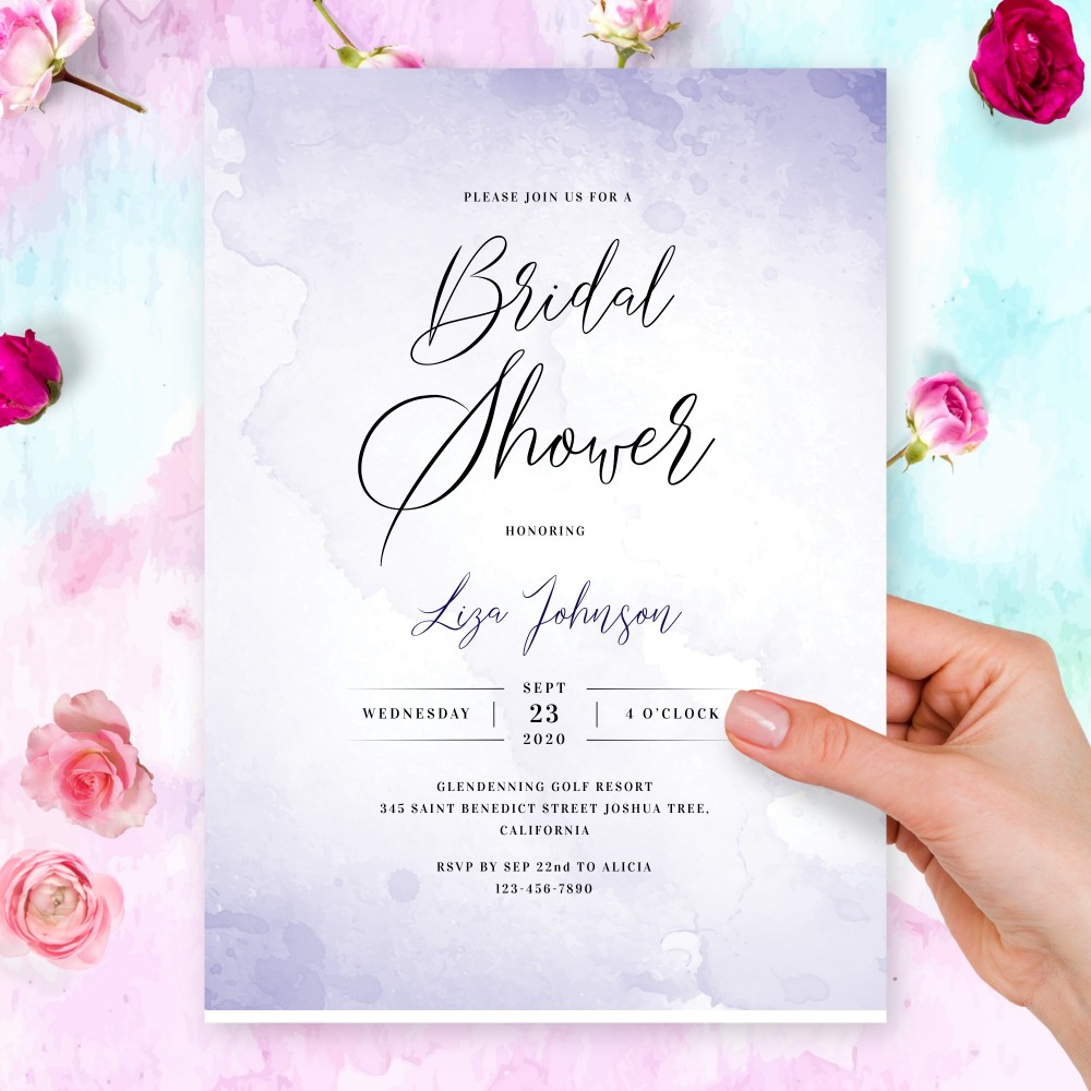 Customize and Download Purple Bridal Shower Invitation