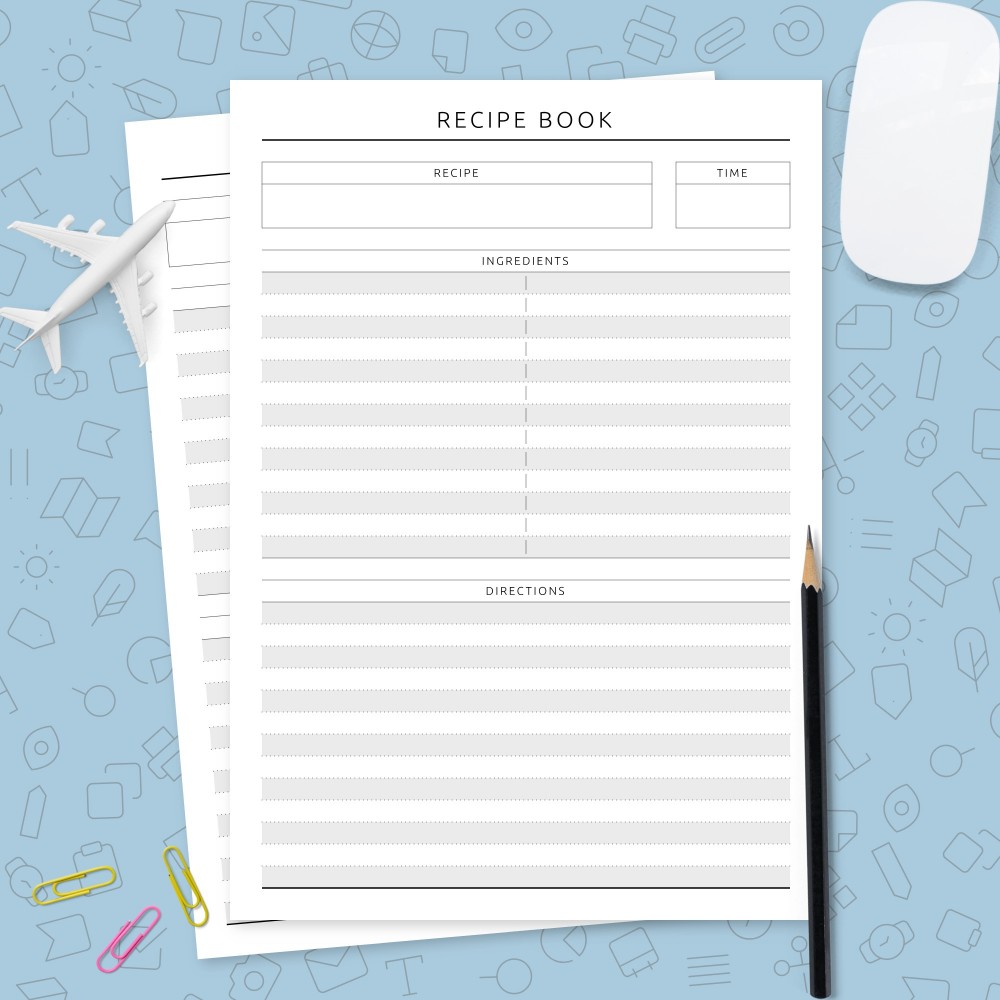 Download Printable Recipe Book Template Simple - Original Style Template
