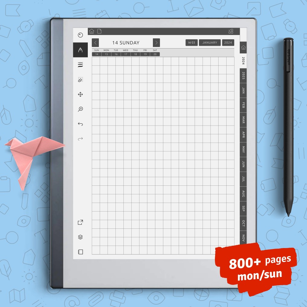 Download reMarkable Daily Graph Notebook for GoodNotes, Notability