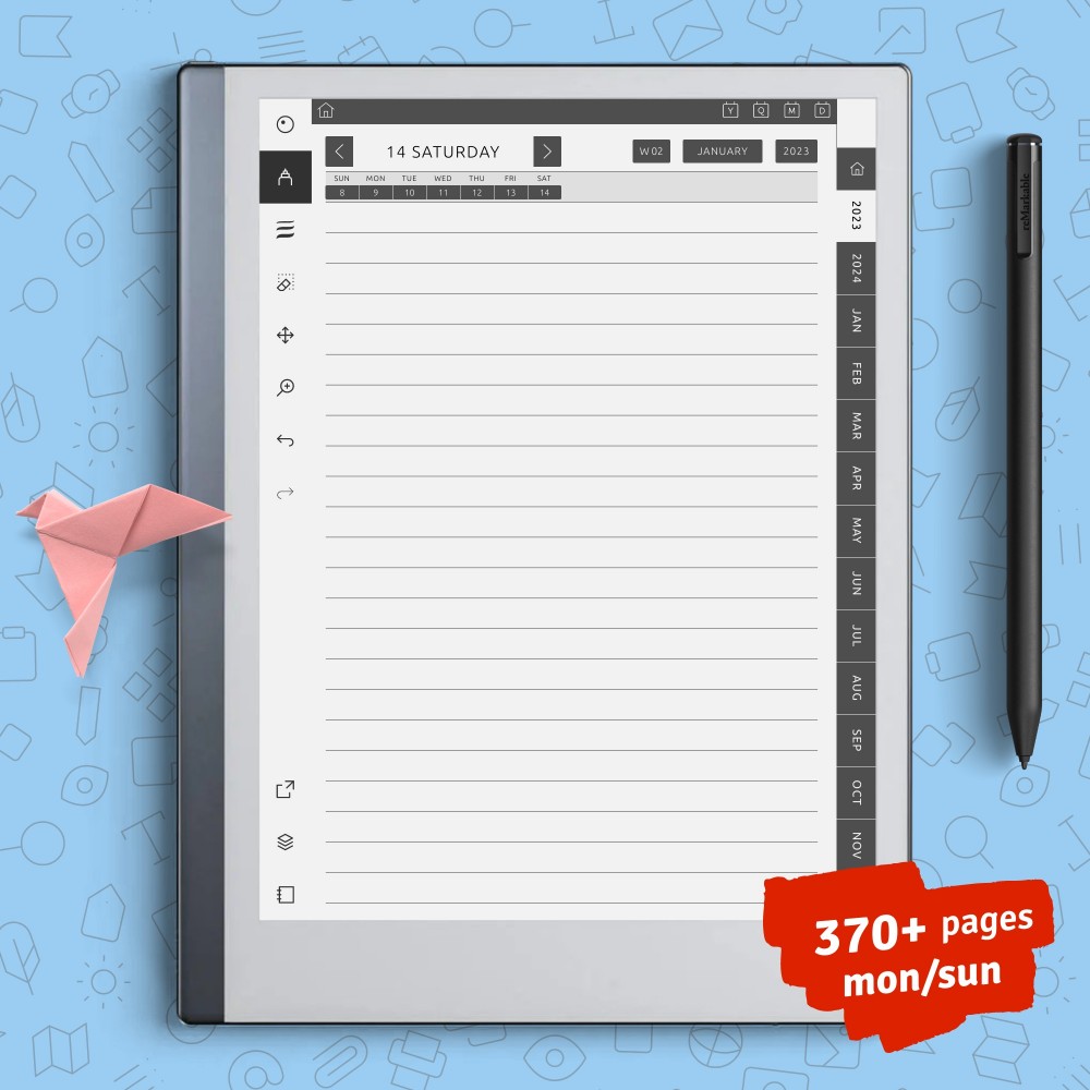 Download reMarkable Ruled Notebook Dated for GoodNotes, Notability