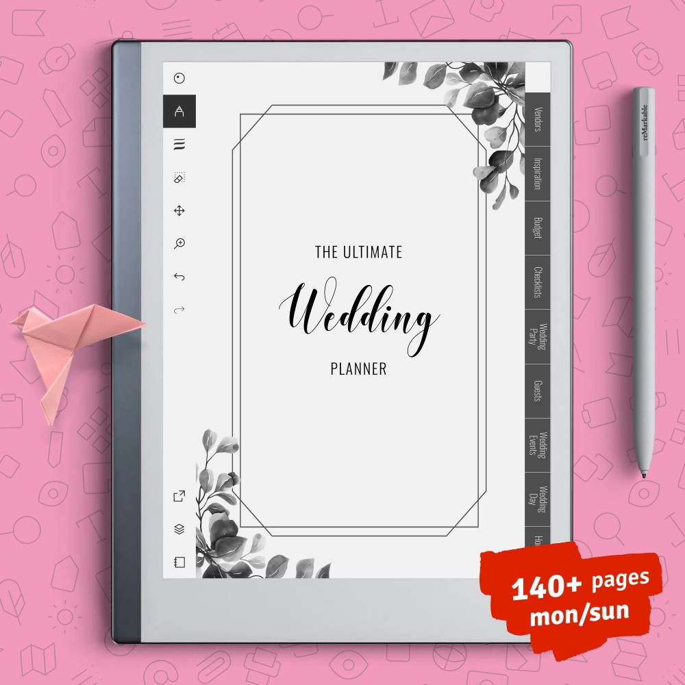 Download reMarkable Wedding Planner for GoodNotes, Notability