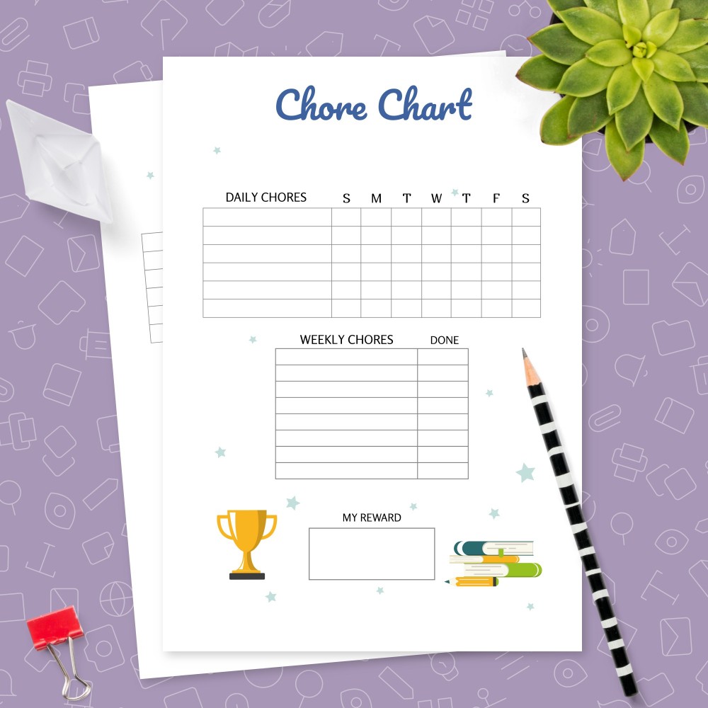 Download Printable Reward Chore Chart Template Template