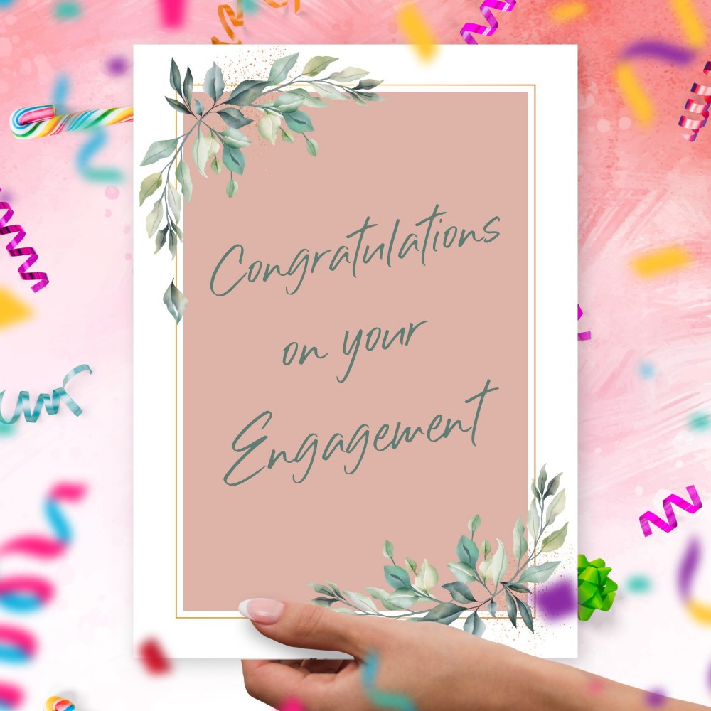 Customize and Download Rose Engagement Greeting Card