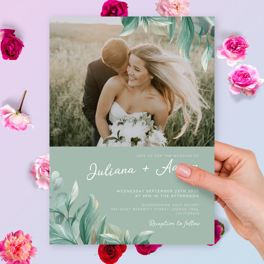 Customize and Download Rustic Photo Wedding Invitation
