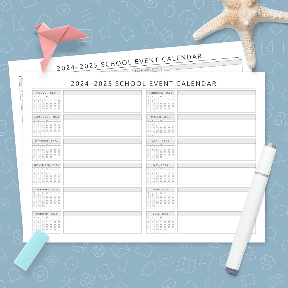 Download Printable School Event Calendar Template Template