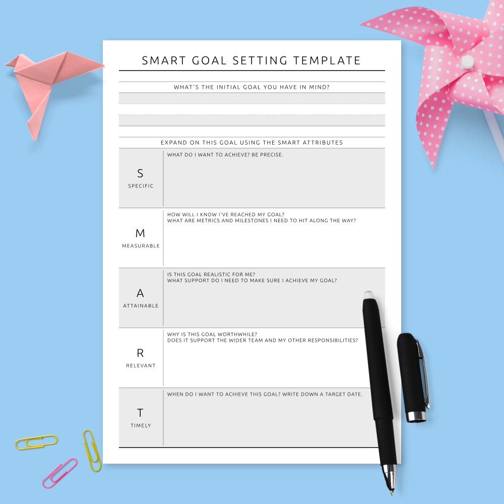 Download Printable Smart Goal Worksheet Template
