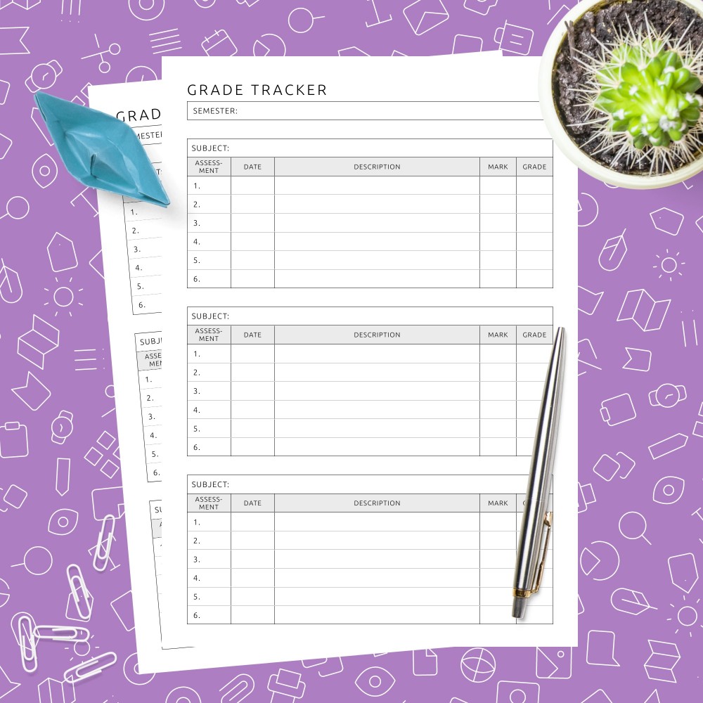 Download Printable Student Grade Tracker Template Template