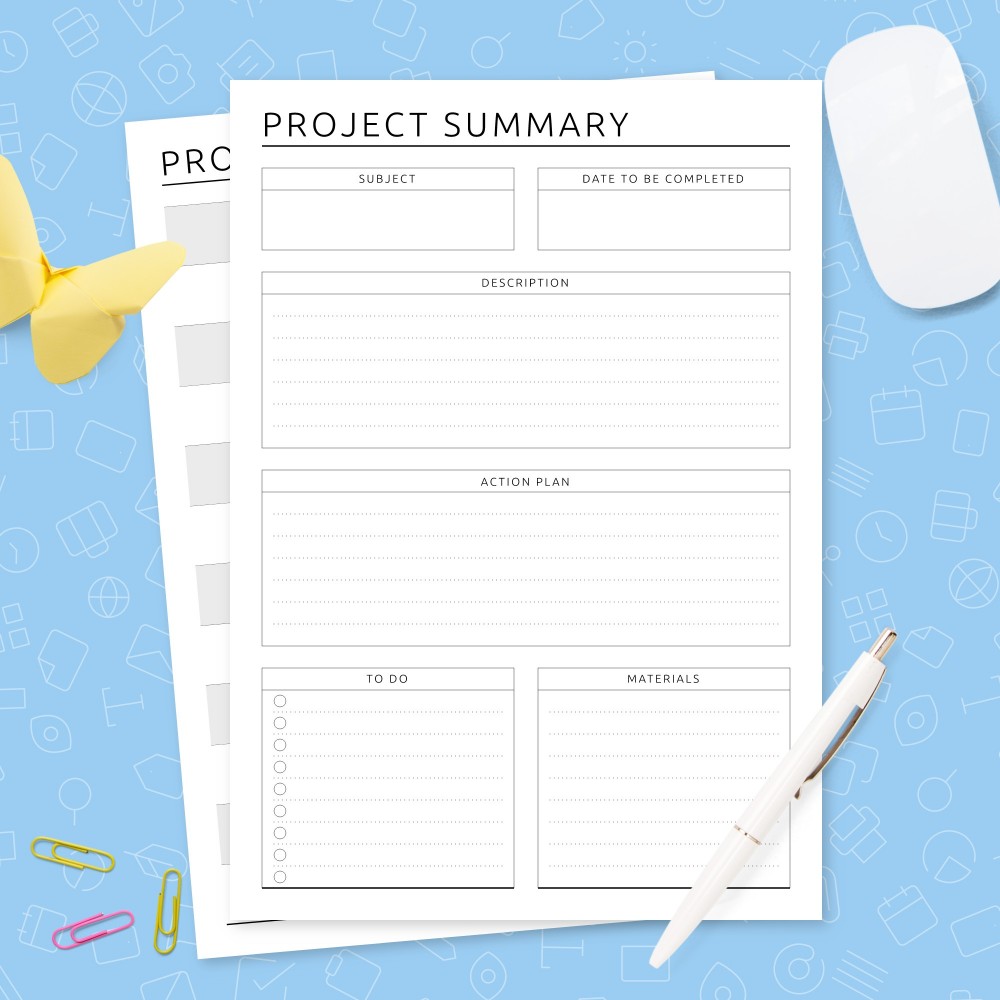 Student Project Planner Template Original Template Printable PDF