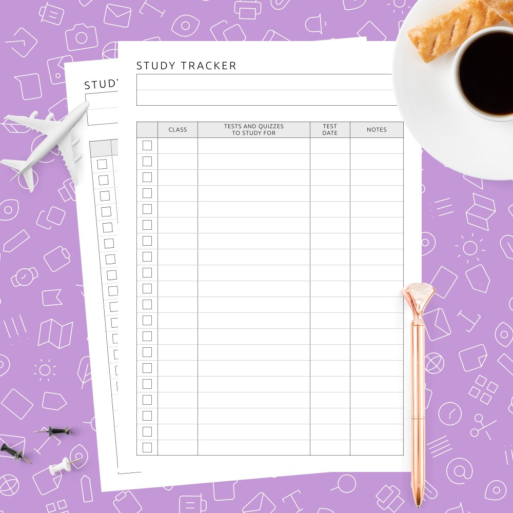Download Printable Study Tracker Template Template