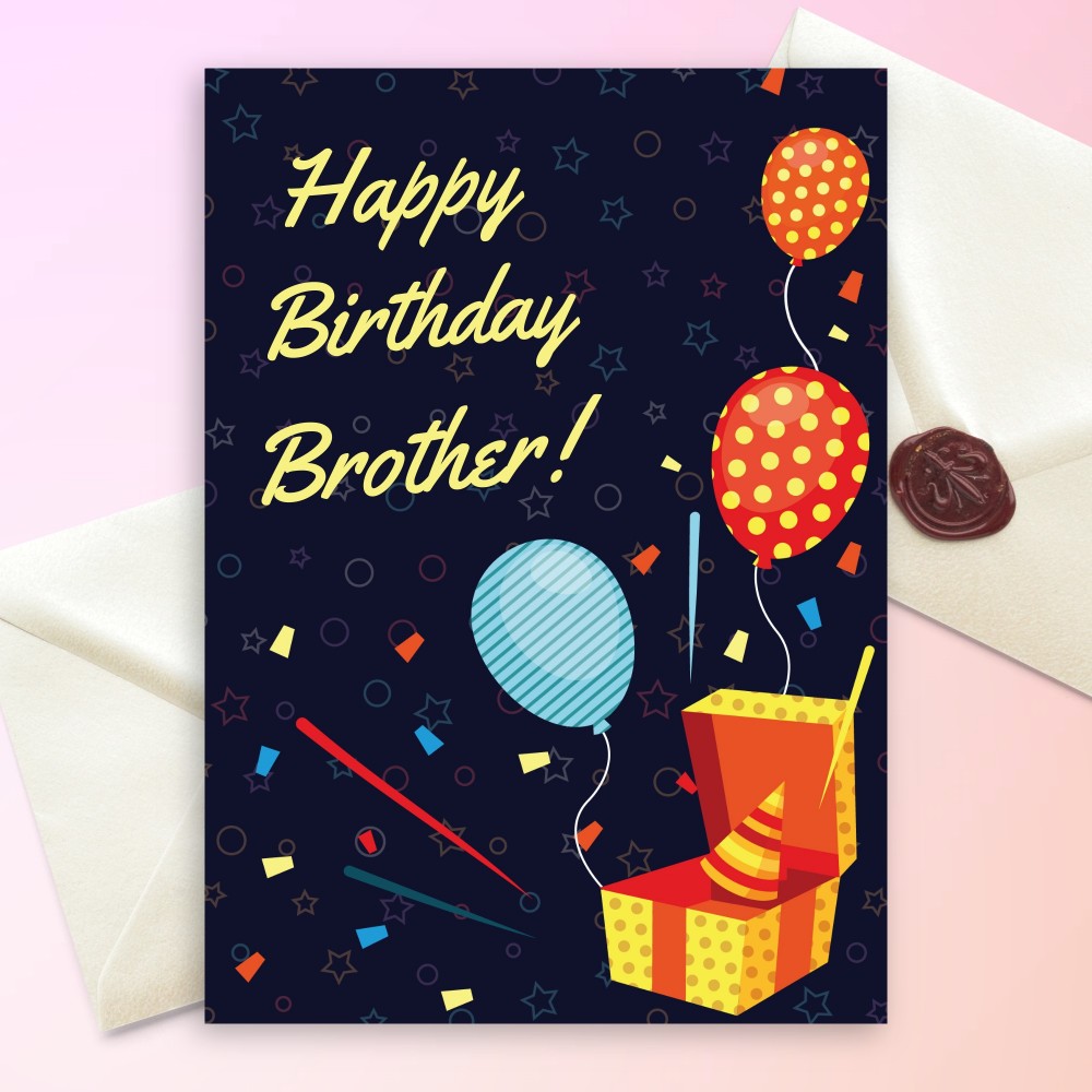 Customize and Download Surprise Box Birthday Card For Brother