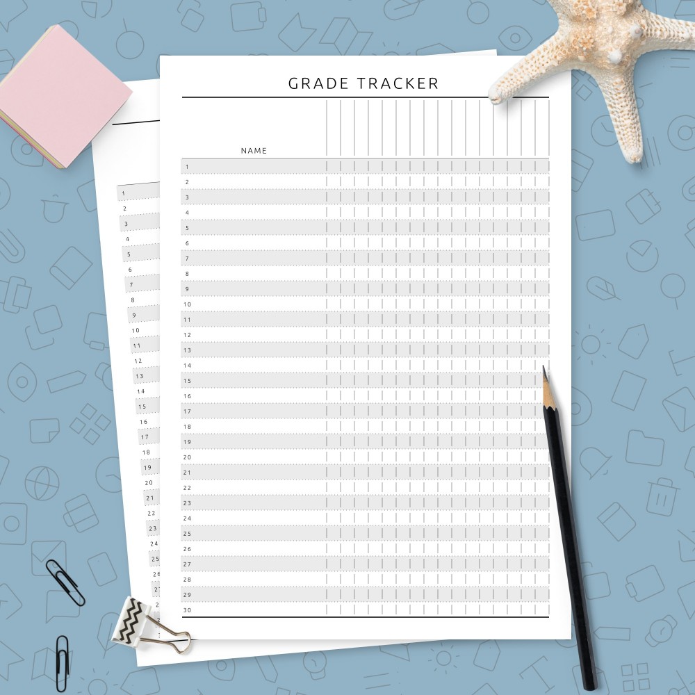 Download Printable Teacher Grade Tracker Template (Original) Template