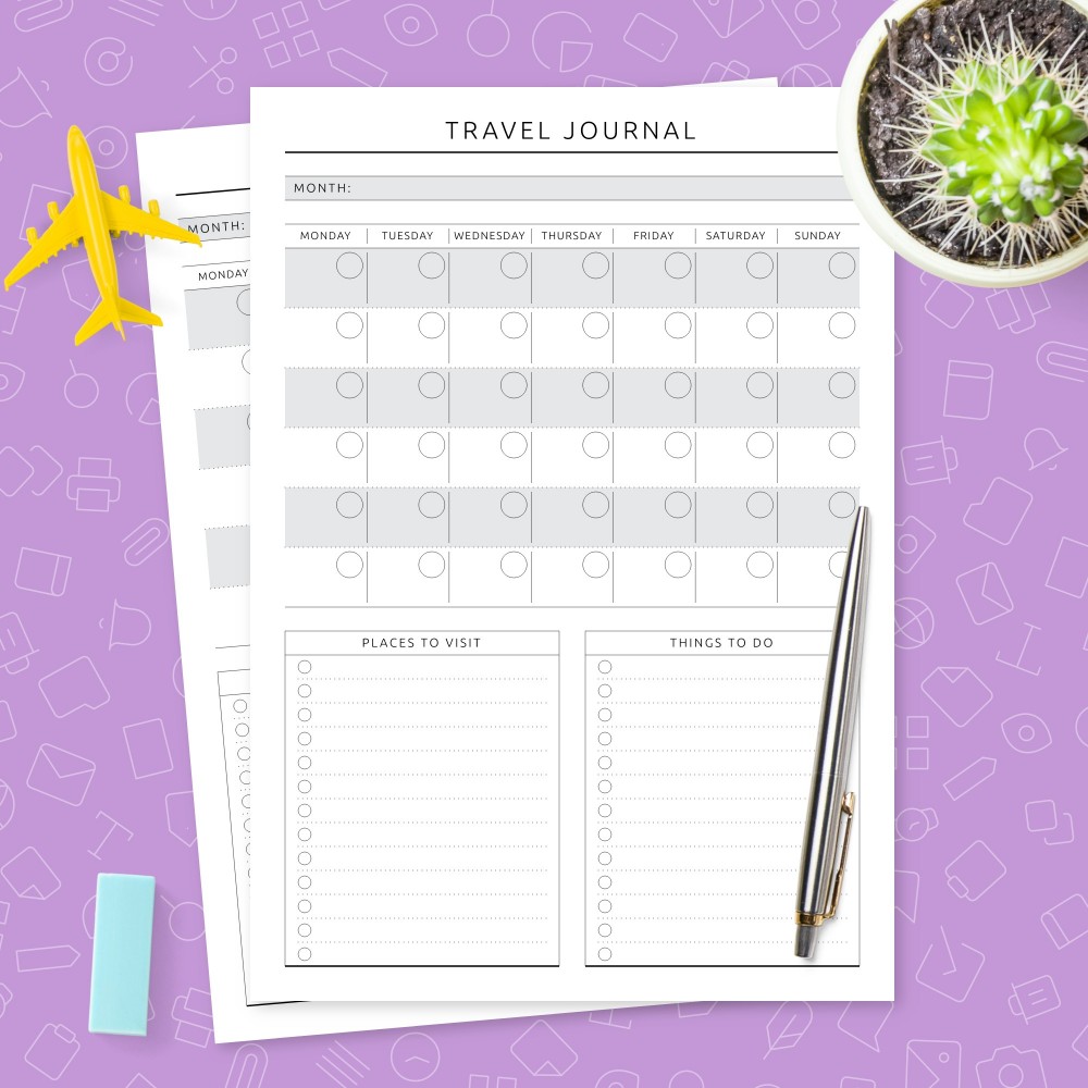 Download Printable Travel Journal Template - Original Style Template