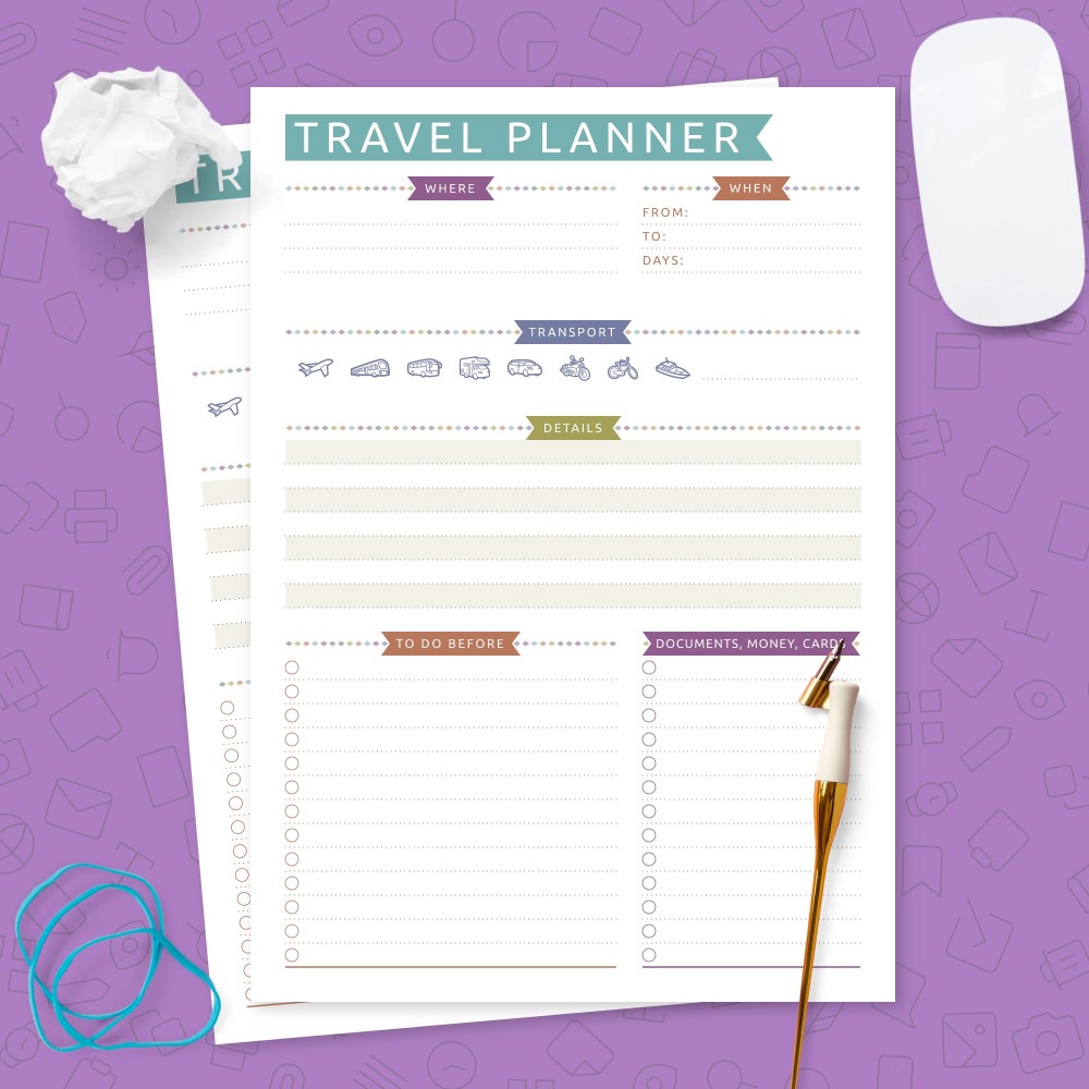 Trip Planner Printable