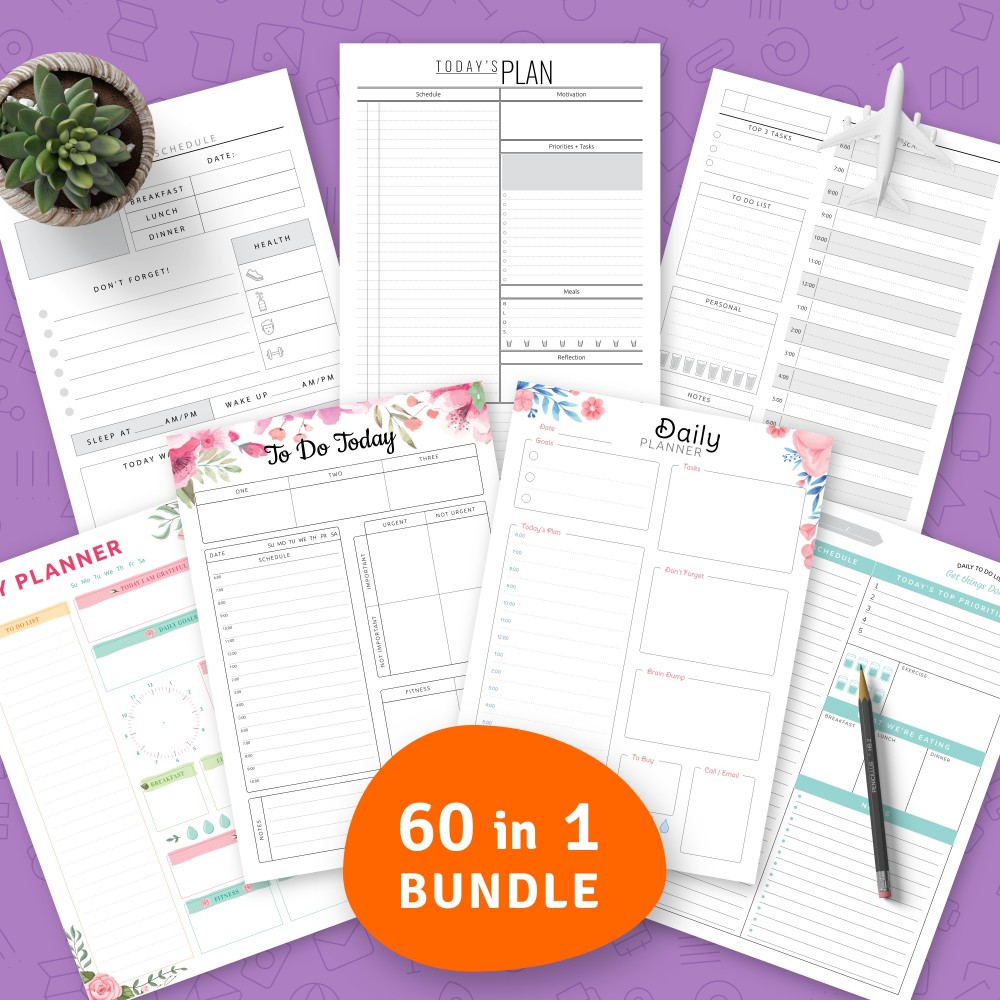 printable daily planner templates and day planners pdf