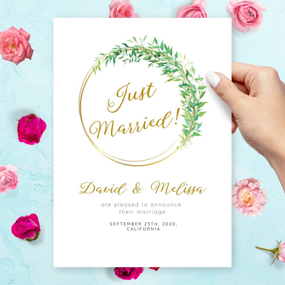 Customize and Download Wedding Announcement Card With Rings