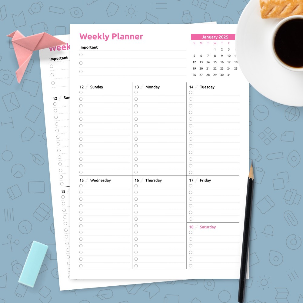 Weekly Calendar Templates Download Printable PDF