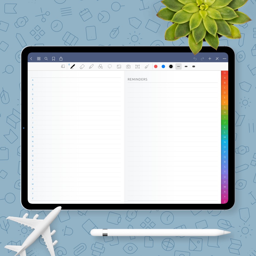 Download A-Z Hyperlinked Digital Planner for GoodNotes, Notability