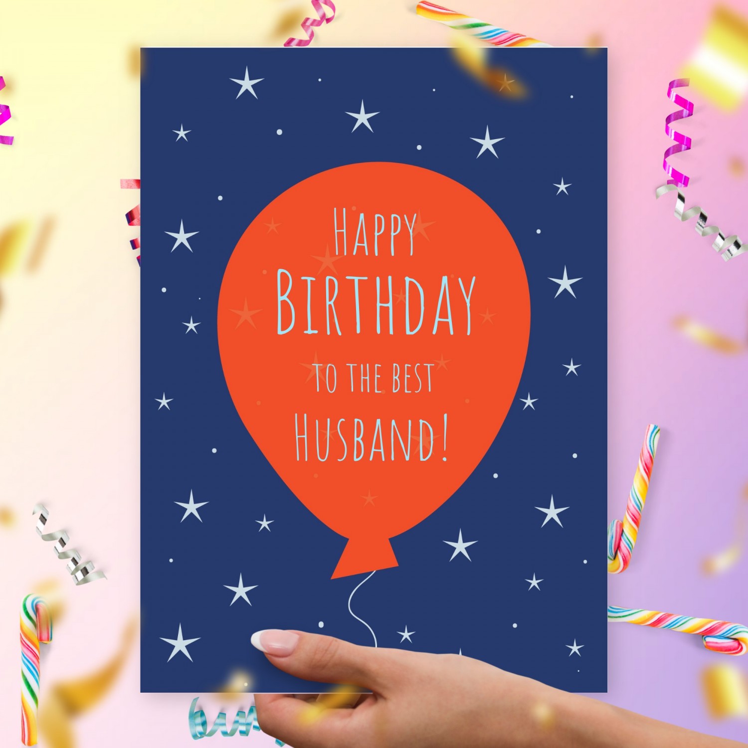 Birthday Card To The Best Husband Template Editable Online