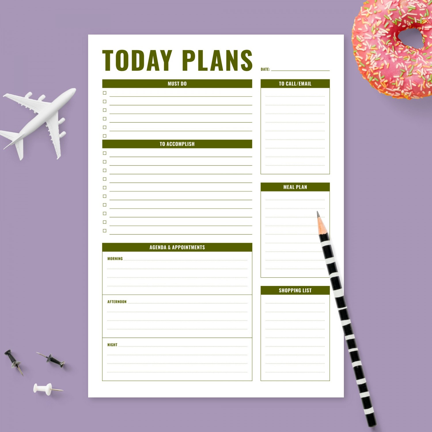 Daily Appointment Planner Template Printable PDF