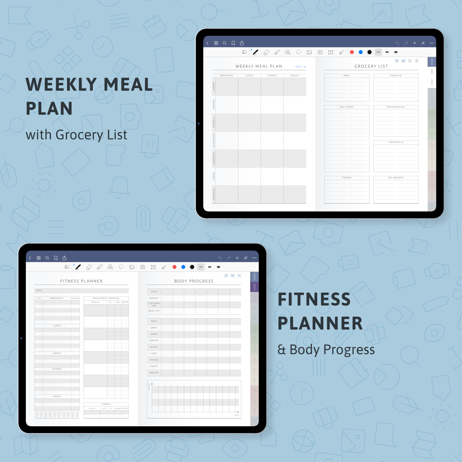 Digital Daily Planner (Light Theme) for handwriting apps - download for ...