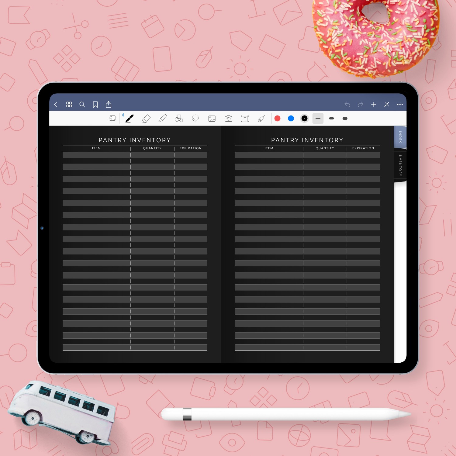 Digital Pantry Inventory PDF for GoodNotes; Notability; iPad; Android