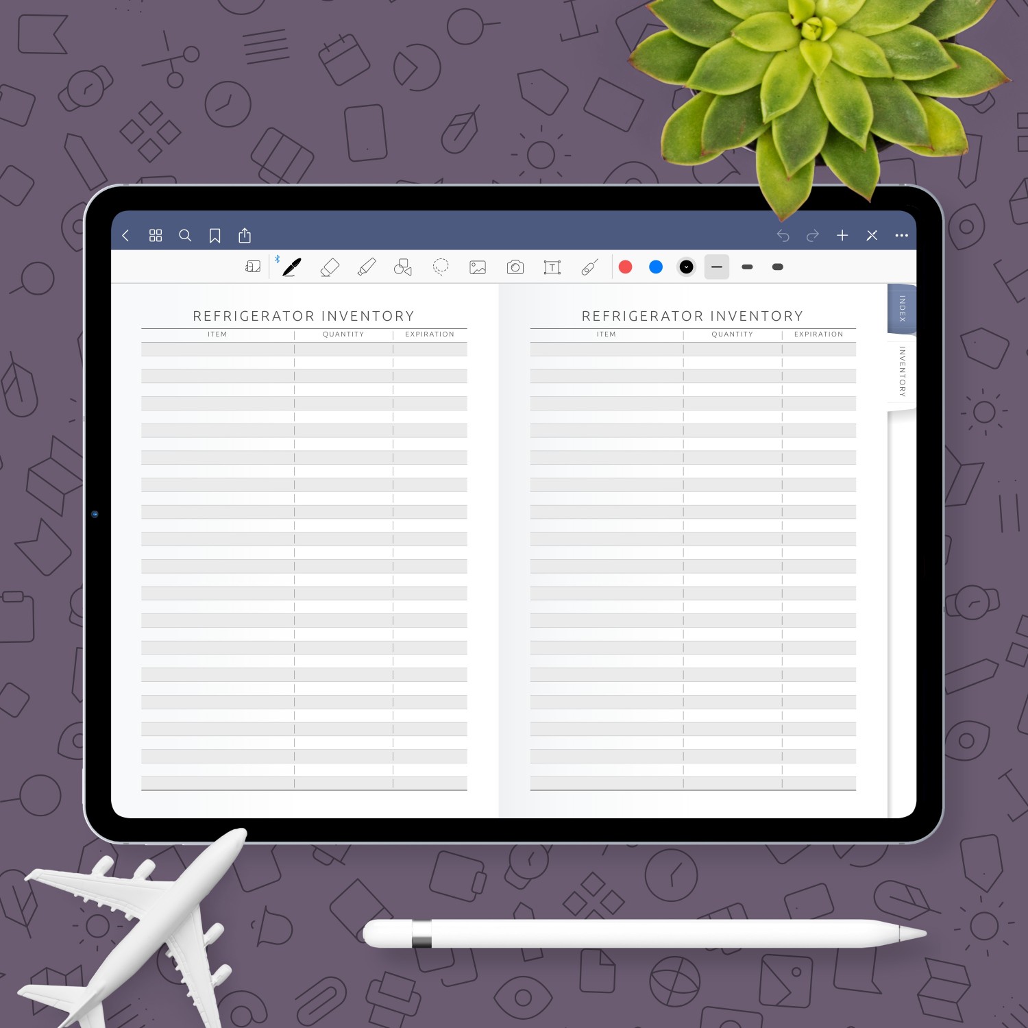 Digital Refrigerator Inventory Template for: GoodNotes; Notability ...