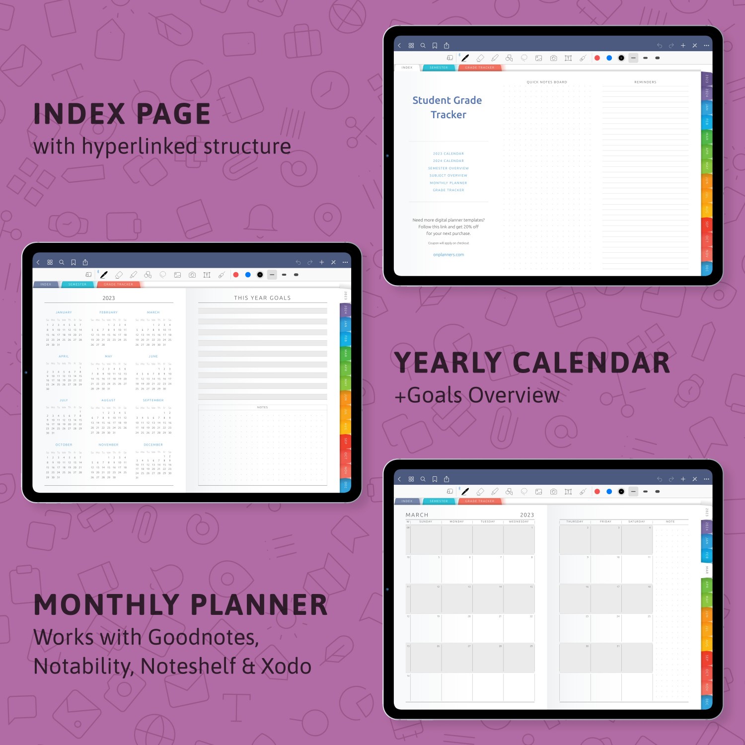 Digital Student Grade Tracker Template for: GoodNotes; Notability; iPad ...