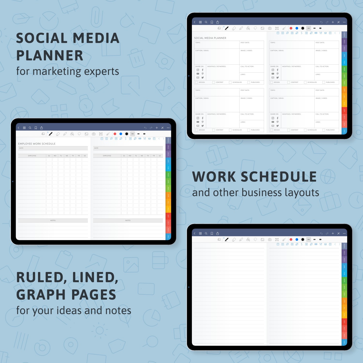 Get 2024 - 2025 Digital Ultimate Planner for iPad, Android Tablets