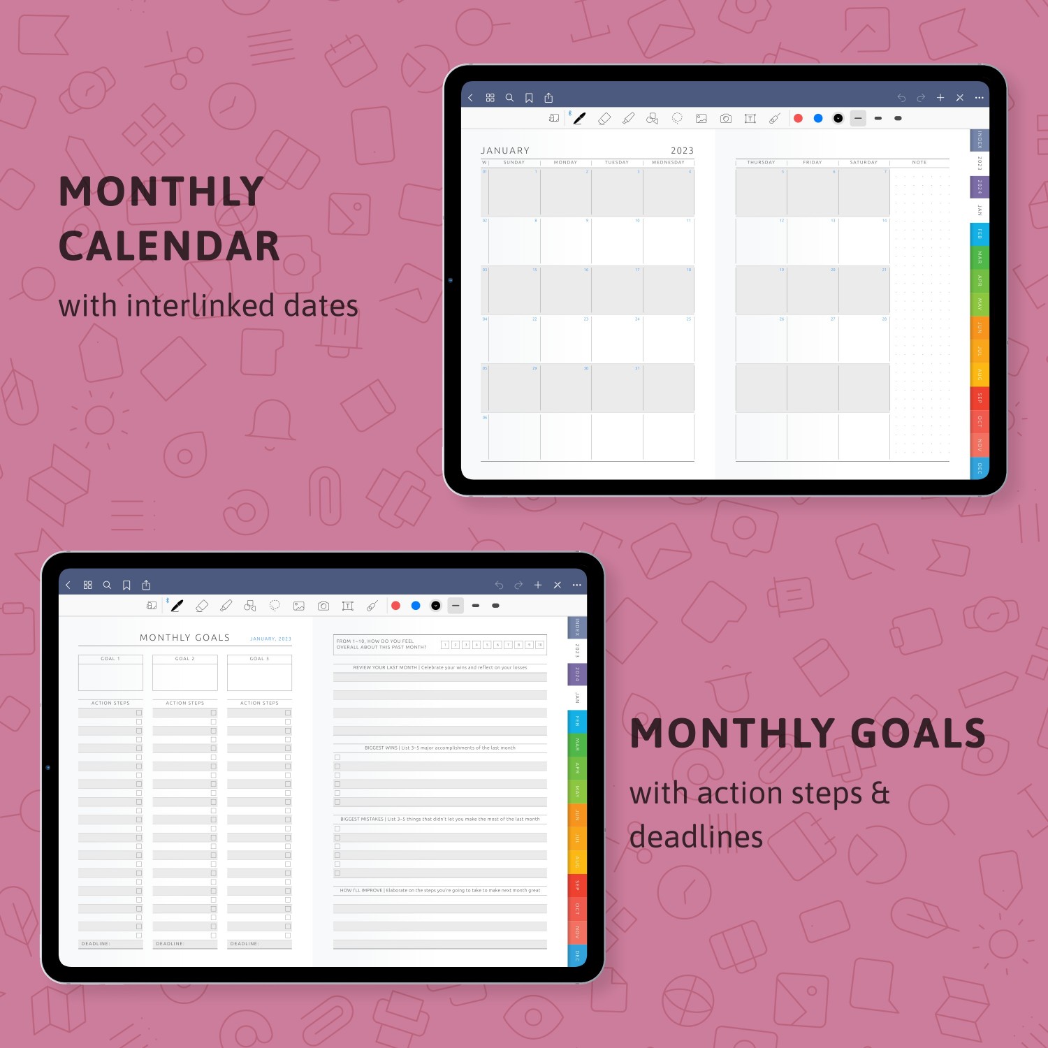 Digital Weekly Planner 2023 for: GoodNotes; Notability; iPad; Android