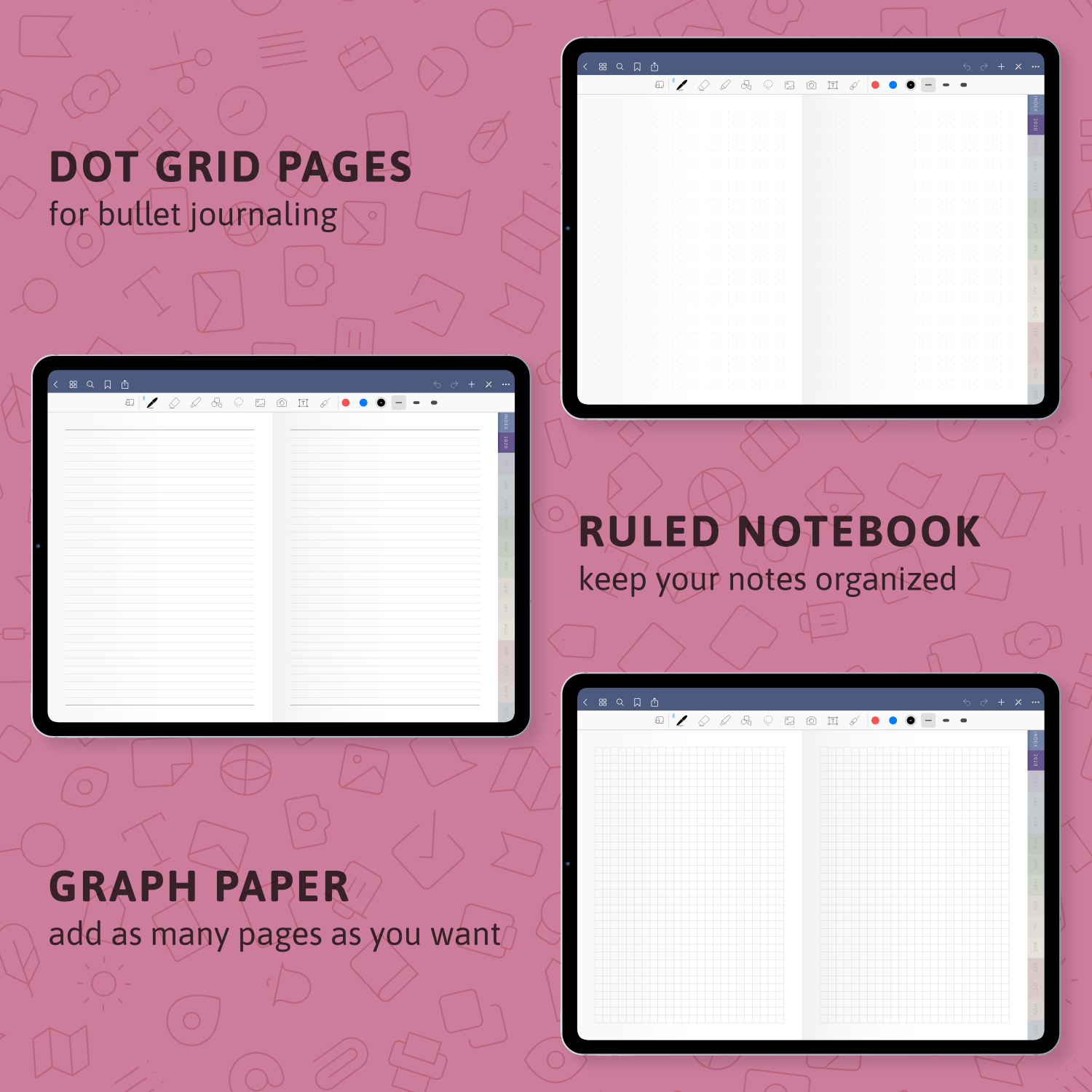 Digital Weekly Planner (Light Theme) for handwriting apps - download ...